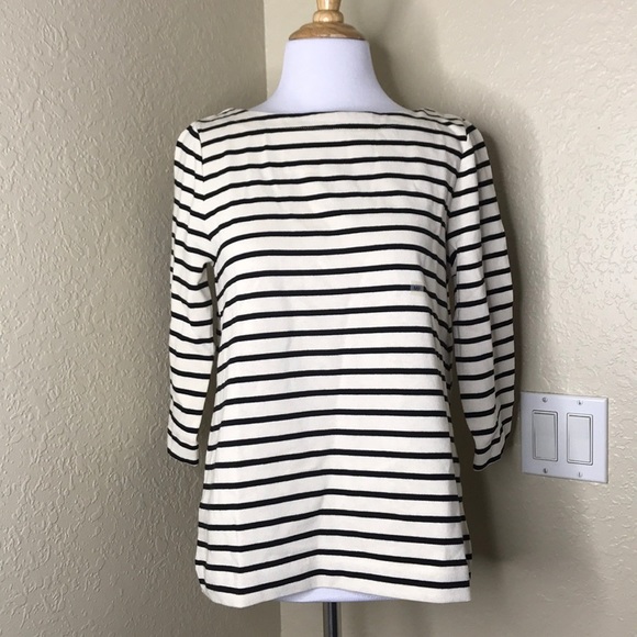 LOFT Ann Taylor Striped 3/4 Sleeve Top MP - Picture 1 of 6
